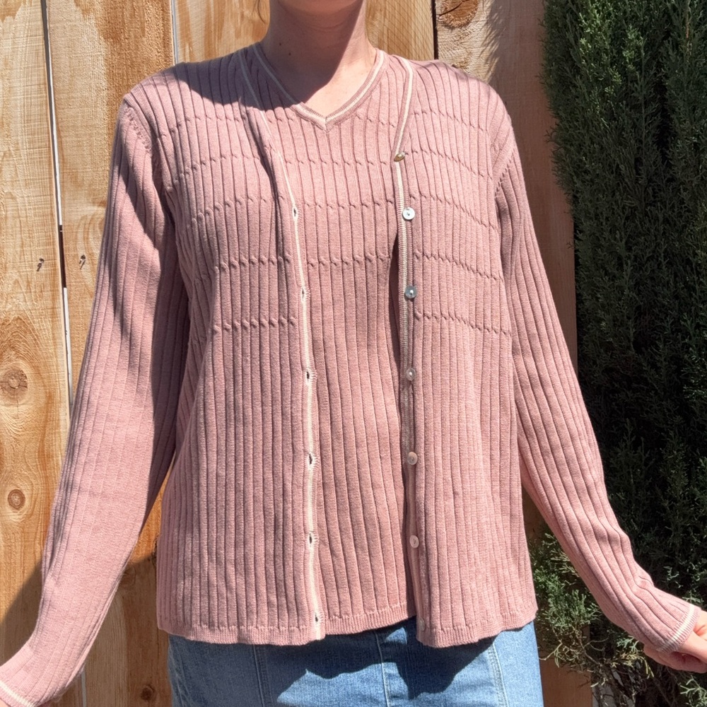 Van Heusen Dusty Pink Ribbed Cardigan